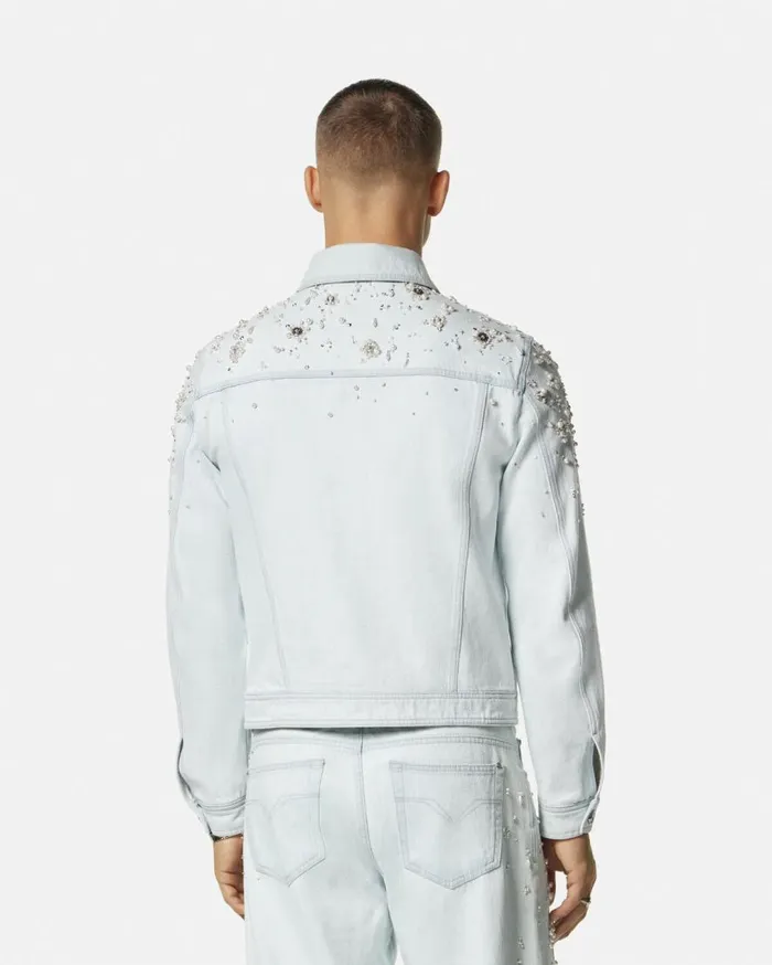 Versace Jackets and Coats Embellished Denim Jacket Light Blue 8211 Men Versace Jackets and Coats Embellished Denim Jacket Light Blue 8211 Men