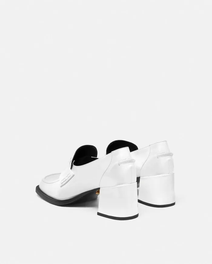 Versace Loafers and Flats Alia Patent Loafer Pumps 55 Mm White 8211 Women