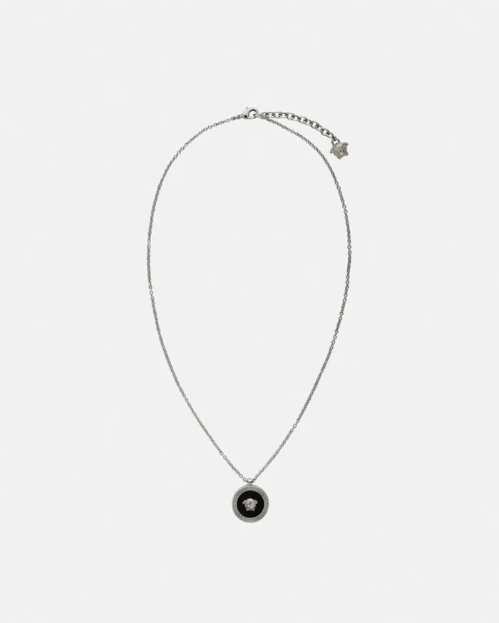 Versace Necklaces Enamel Medusa Necklace Silver 8211 WomenMen
