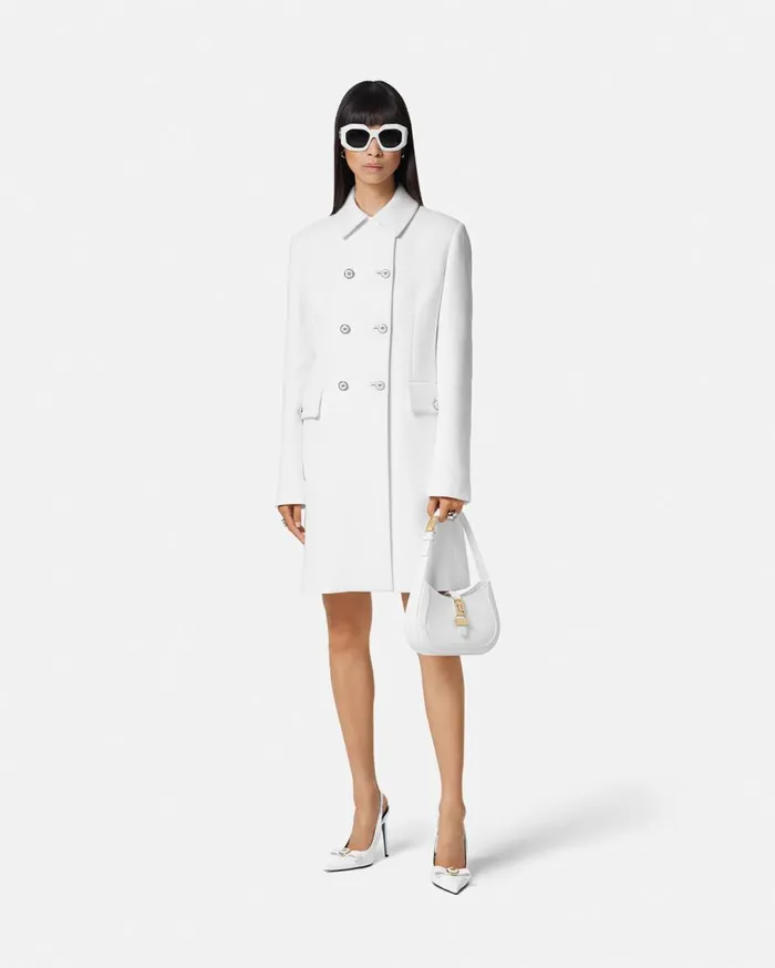 Versace Outerwear and Coats Crpe DoubleBreasted Aline Coat White 8211 Women Versace Outerwear and Coats Crpe DoubleBreasted Aline Coat White 8211 Women