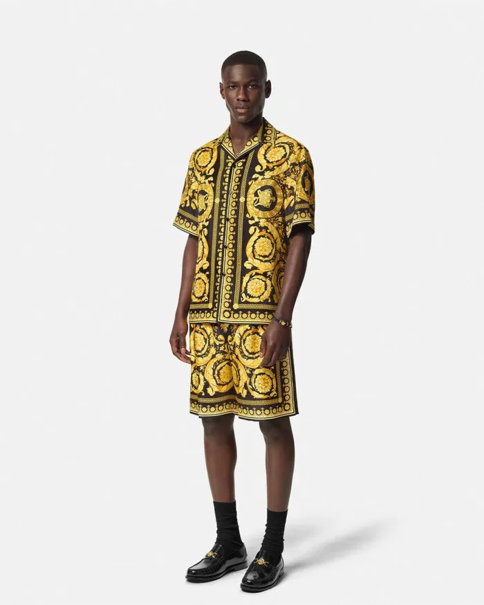 Versace Pants and Shorts Barocco Silk Shorts Blackprint 8211 Men Versace Pants and Shorts Barocco Silk Shorts Blackprint 8211 Men
