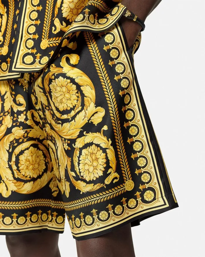 Versace Pants and Shorts Barocco Silk Shorts Blackprint 8211 Men Versace Pants and Shorts Barocco Silk Shorts Blackprint 8211 Men