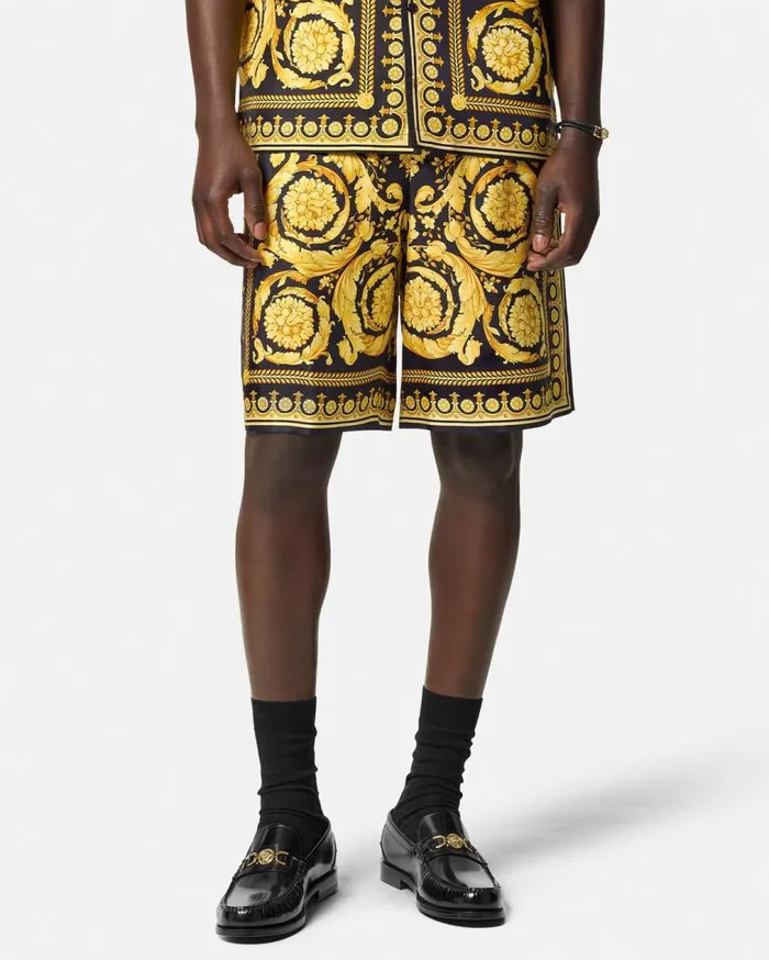 Versace Pants and Shorts Barocco Silk Shorts Blackprint 8211 Men Versace Pants and Shorts Barocco Silk Shorts Blackprint 8211 Men