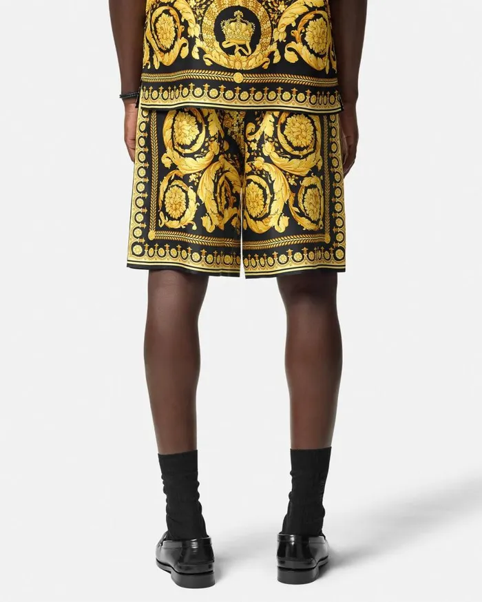 Versace Pants and Shorts Barocco Silk Shorts Blackprint 8211 Men Versace Pants and Shorts Barocco Silk Shorts Blackprint 8211 Men