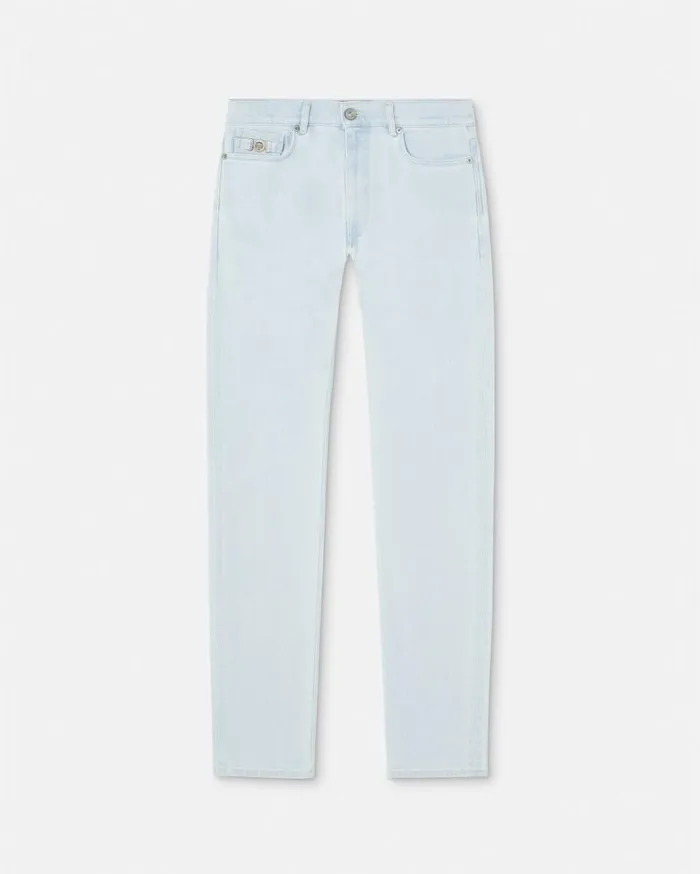 Versace Pants and Shorts Slim Fit Jeans Light Blue 8211 Men