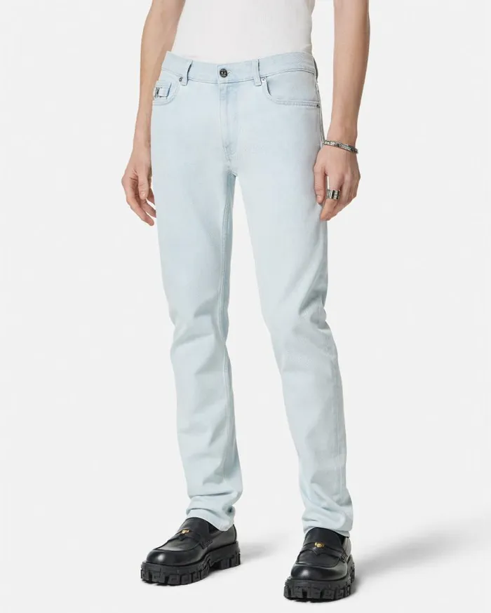 Versace Pants and Shorts Slim Fit Jeans Light Blue 8211 Men Versace Pants and Shorts Slim Fit Jeans Light Blue 8211 Men