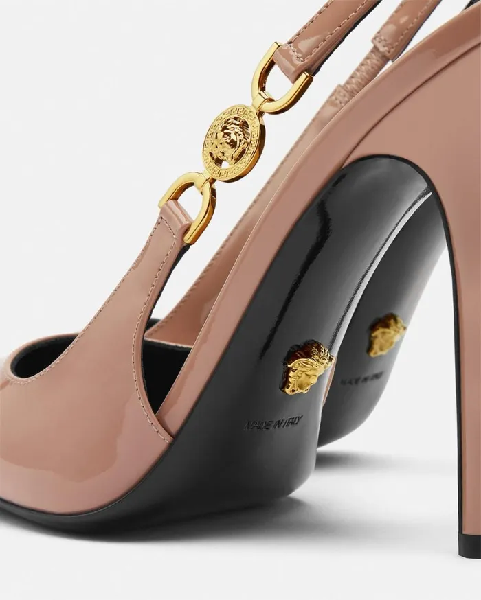 Versace Pumps and Slingbacks Medusa 03995 Slingback Pumps 110 Mm Brown 8211 Women Versace Pumps and Slingbacks Medusa 03995 Slingback Pumps 110 Mm Brown 8211 Women