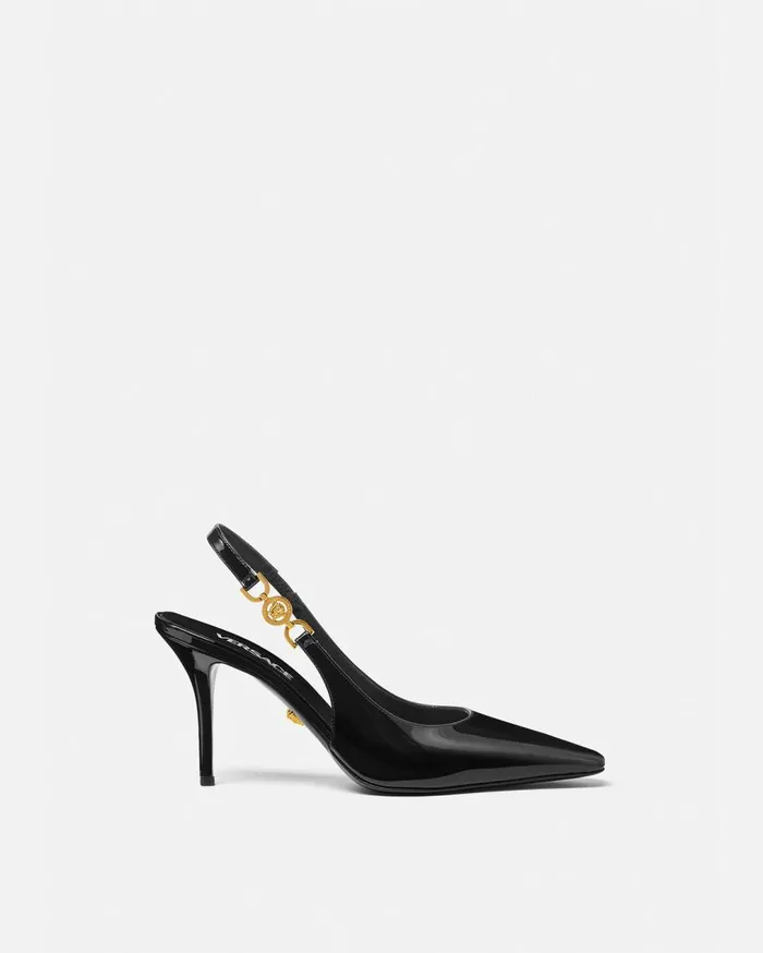 Versace Pumps and Slingbacks Medusa 03995 Slingback Pumps 85 Mm Blackgold 8211 Women