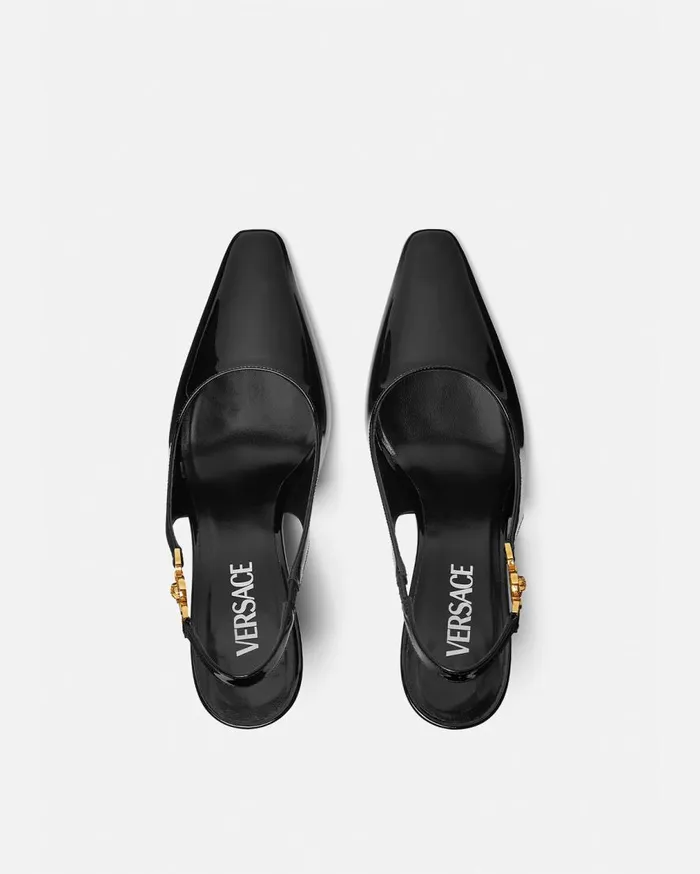 Versace Pumps and Slingbacks Medusa 03995 Slingback Pumps 85 Mm Blackgold 8211 Women Versace Pumps and Slingbacks Medusa 03995 Slingback Pumps 85 Mm Blackgold 8211 Women