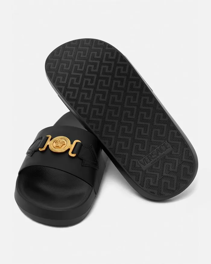 Versace Sandals and Slides Medusa Biggie Sliders Blackgold 8211 Men Versace Sandals and Slides Medusa Biggie Sliders Blackgold 8211 Men