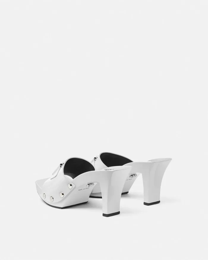 Versace Sandals Medusa Buckle Patent Clogs 60 Mm White 8211 Women Versace Sandals Medusa Buckle Patent Clogs 60 Mm White 8211 Women