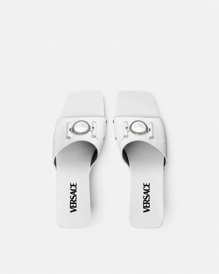 Versace Sandals Medusa Buckle Patent Clogs 60 Mm White 8211 Women Versace Sandals Medusa Buckle Patent Clogs 60 Mm White 8211 Women
