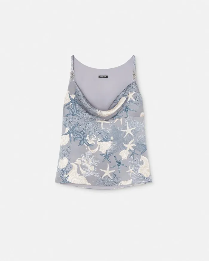 Versace Shirts and Tops Barocco Sea Silk Cowl Camisole Top Blueprint 8211 Women