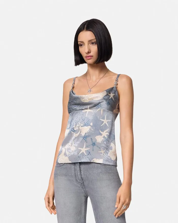 Versace Shirts and Tops Barocco Sea Silk Cowl Camisole Top Blueprint 8211 Women Versace Shirts and Tops Barocco Sea Silk Cowl Camisole Top Blueprint 8211 Women