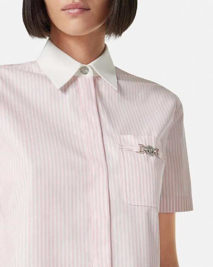 Versace Shirts and Tops Oxford Striped Crop Shirt Light Pink 8211 Women Versace Shirts and Tops Oxford Striped Crop Shirt Light Pink 8211 Women