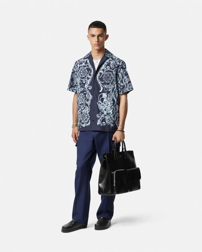 Versace Shirts Barocco Stencil Cotton Shirt Blueprint 8211 Men Versace Shirts Barocco Stencil Cotton Shirt Blueprint 8211 Men