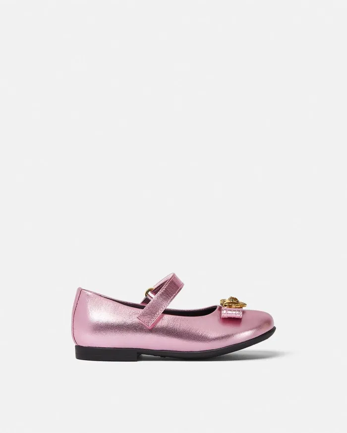 Versace Shoes Gianni Ribbon Metallic Baby Ballerinas Light Pink 8211 Children