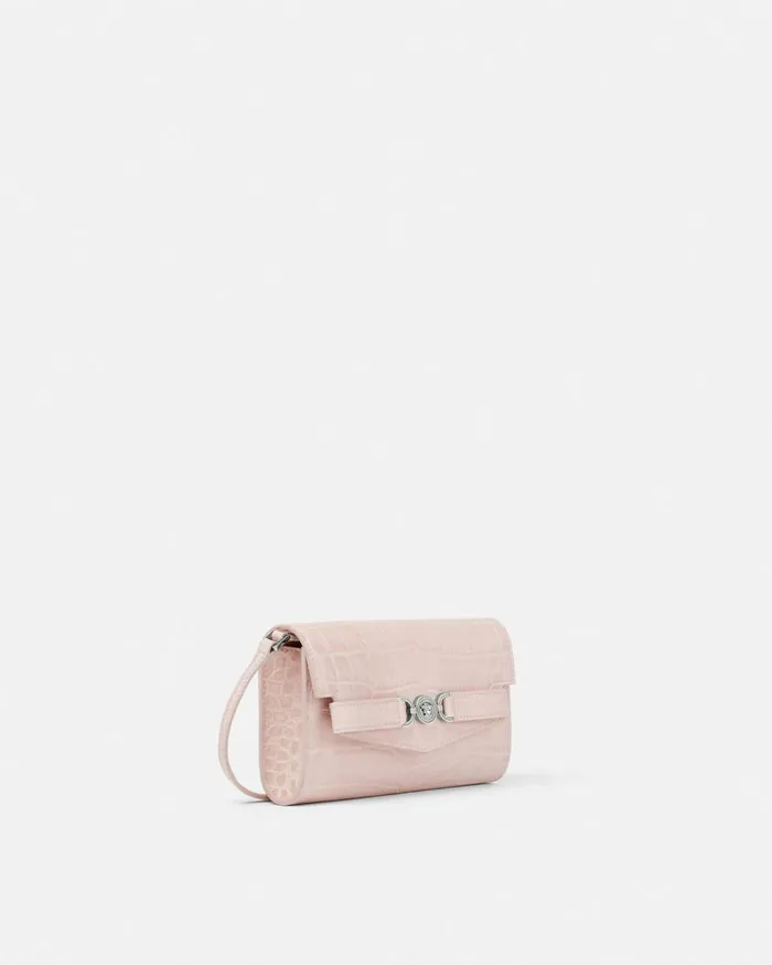 Versace Shoulder and Crossbody CrocEffect Medusa 03995 Crossbody Bag Light Pink 8211 Women Versace Shoulder and Crossbody CrocEffect Medusa 03995 Crossbody Bag Light Pink 8211 Women