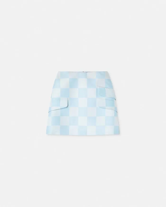 Versace Skirts Contrasto Duchesse Mini Skirt Whiteblue 8211 Women