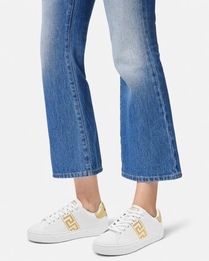 Versace Sneakers Embroidered Greca Sneakers Whiteprint 8211 Women Versace Sneakers Embroidered Greca Sneakers Whiteprint 8211 Women
