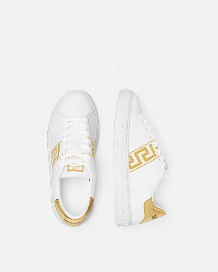 Versace Sneakers Embroidered Greca Sneakers Whiteprint 8211 Women Versace Sneakers Embroidered Greca Sneakers Whiteprint 8211 Women
