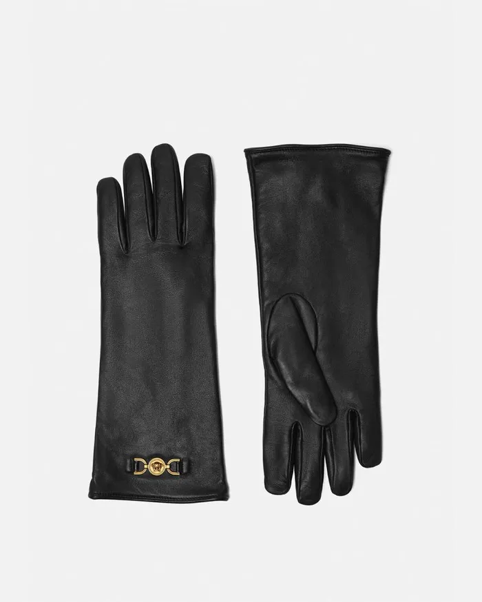 Versace Soft Accessories Medusa 03995 Leather Gloves Blackgold 8211 Women