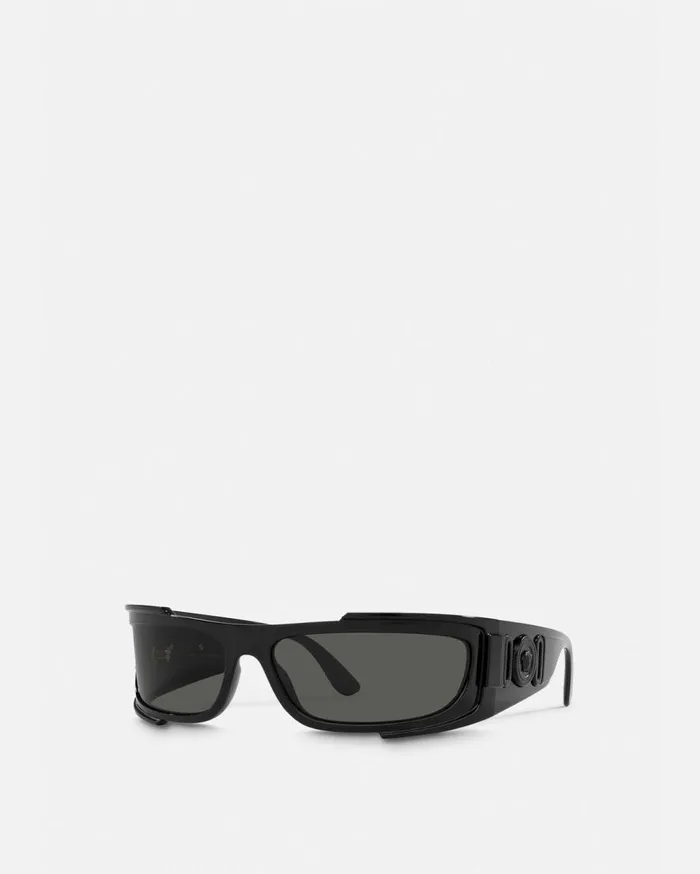 Versace Sunglasses Medusa Biggie Shield Sunglasses Black 8211 WomenMen