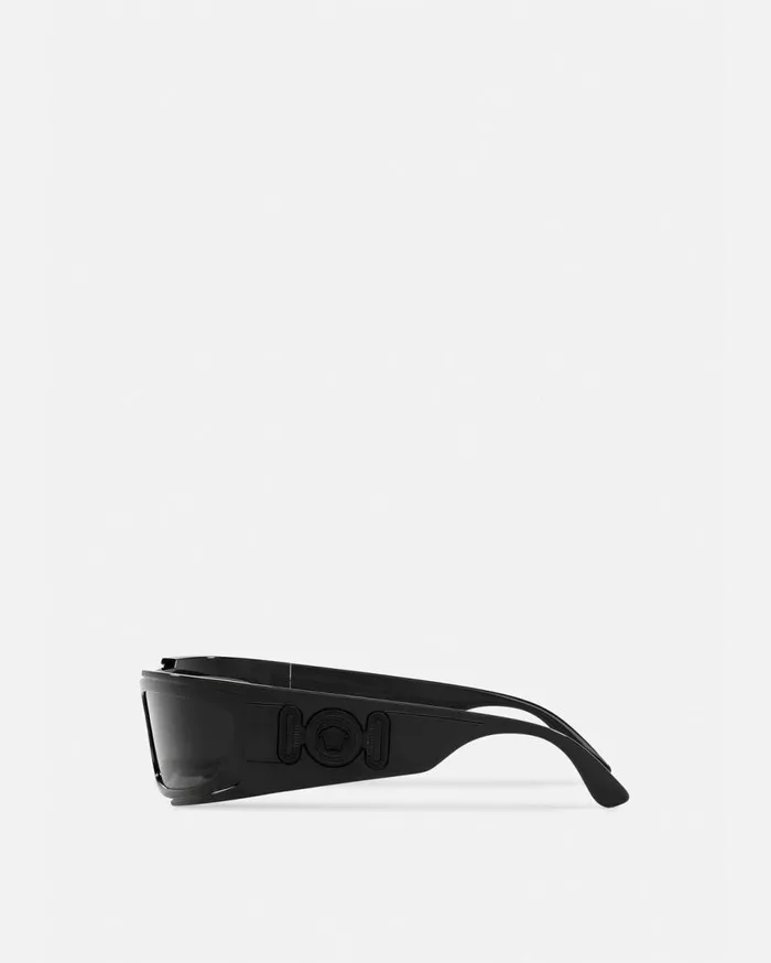Versace Sunglasses Medusa Biggie Shield Sunglasses Black 8211 WomenMen Versace Sunglasses Medusa Biggie Shield Sunglasses Black 8211 WomenMen