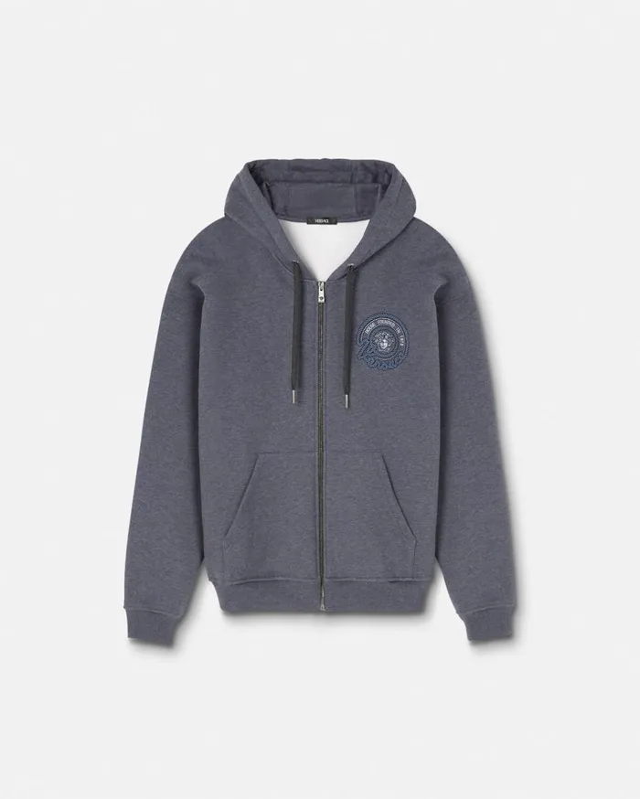 Versace Sweatshirts Nautical Medusa Zip Hoodie Gray 8211 Men
