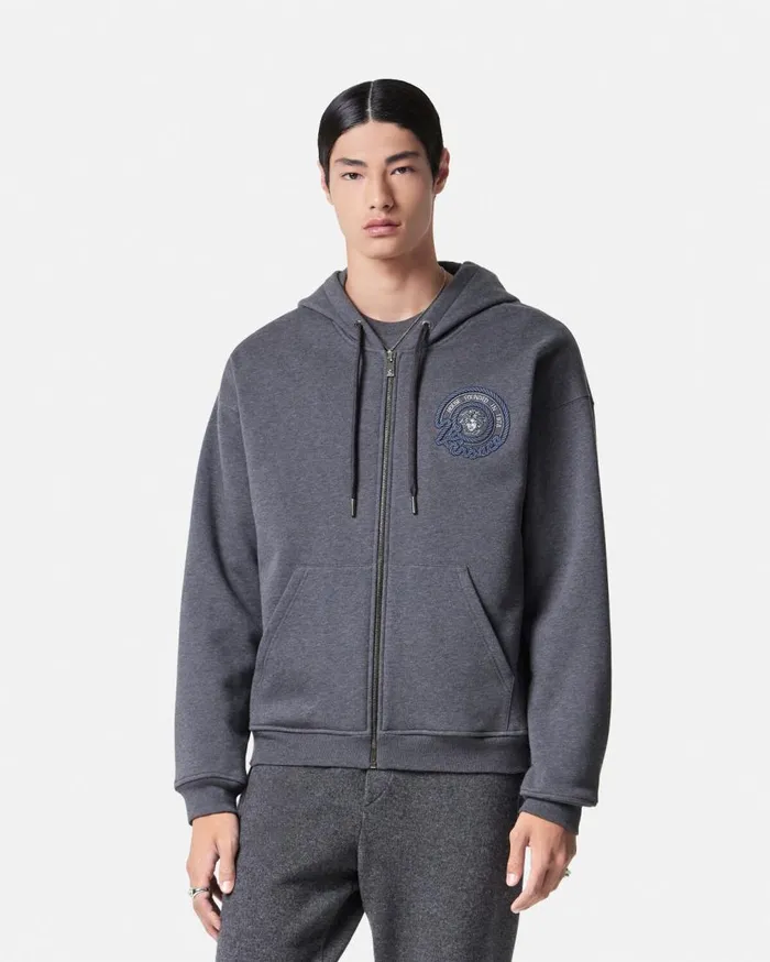 Versace Sweatshirts Nautical Medusa Zip Hoodie Gray 8211 Men Versace Sweatshirts Nautical Medusa Zip Hoodie Gray 8211 Men