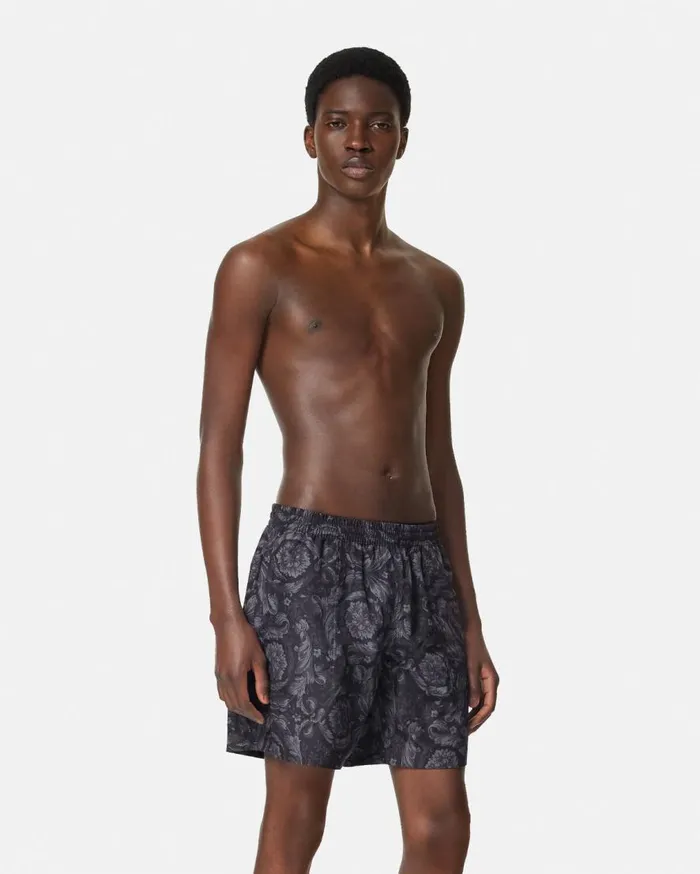 Versace Swimwear Barocco Reversible Boardshorts Blackprint 8211 Men Versace Swimwear Barocco Reversible Boardshorts Blackprint 8211 Men