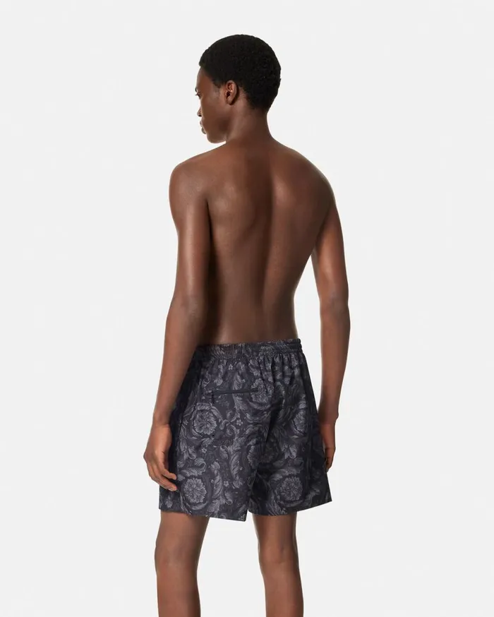 Versace Swimwear Barocco Reversible Boardshorts Blackprint 8211 Men Versace Swimwear Barocco Reversible Boardshorts Blackprint 8211 Men