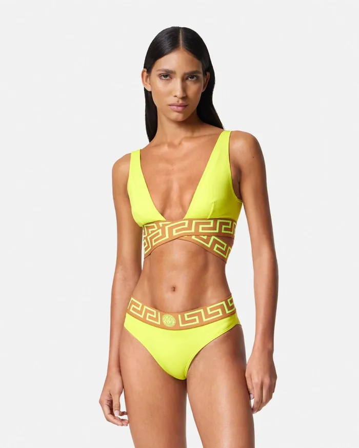 Versace Swimwear Greca Border Bikini Bottoms Yellow 8211 Women Versace Swimwear Greca Border Bikini Bottoms Yellow 8211 Women