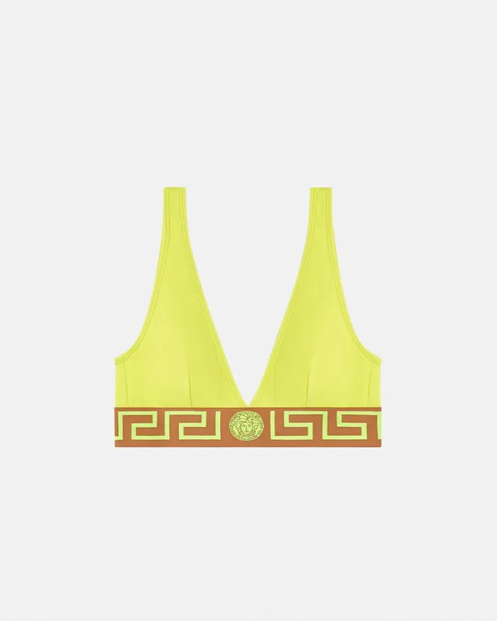 Versace Swimwear Greca Border Bikini Top Yellow 8211 Women