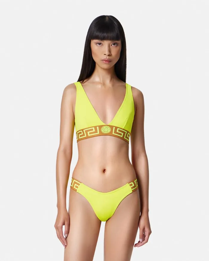 Versace Swimwear Greca Border Bikini Top Yellow 8211 Women Versace Swimwear Greca Border Bikini Top Yellow 8211 Women