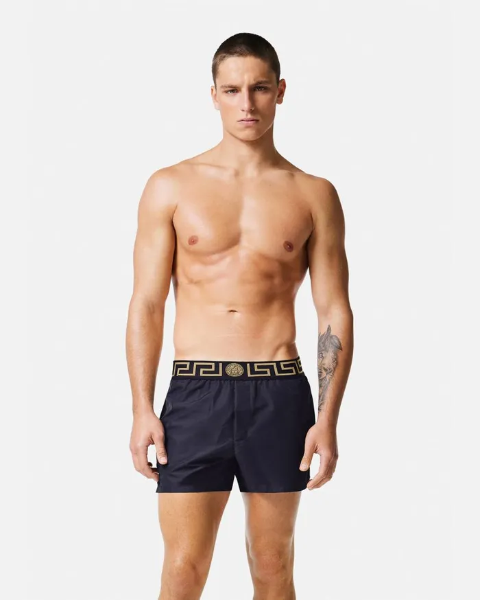 Versace Swimwear Greca Border Swim Shorts Blue 8211 Men Versace Swimwear Greca Border Swim Shorts Blue 8211 Men