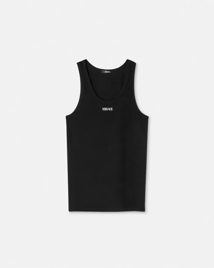 Versace TShirts and Polos Logo Ribbed Tank Top Black 8211 Men