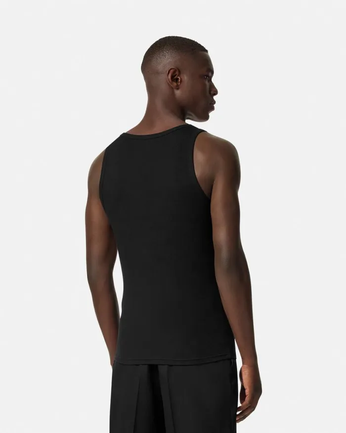 Versace TShirts and Polos Logo Ribbed Tank Top Black 8211 Men Versace TShirts and Polos Logo Ribbed Tank Top Black 8211 Men