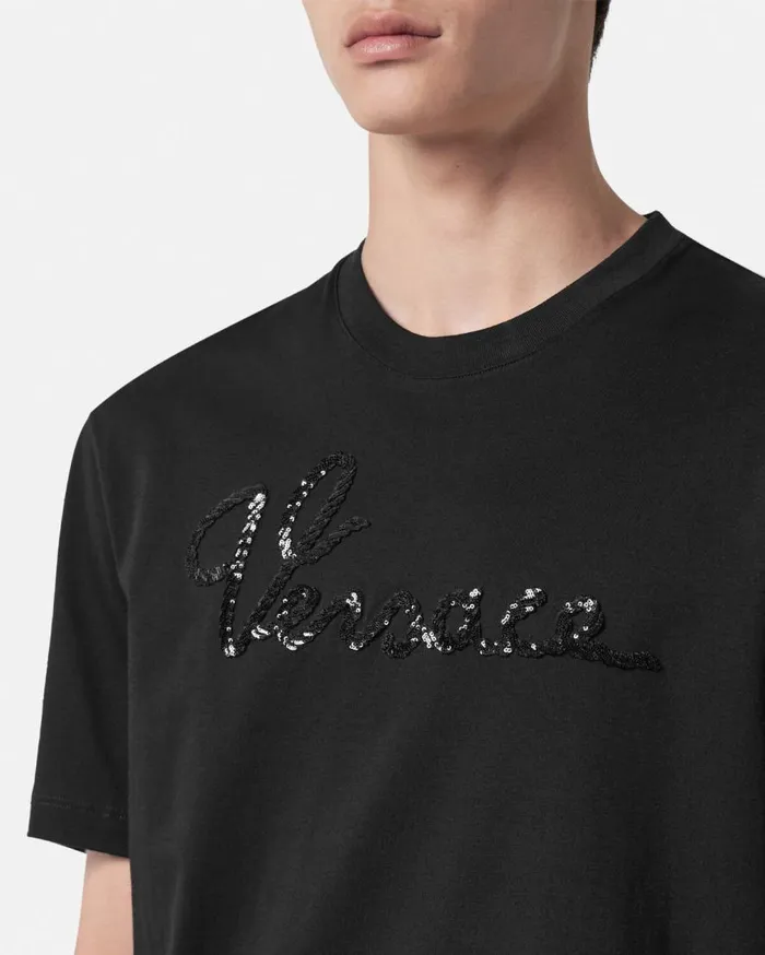 Versace TShirts and Polos Versace Nautical Logo TShirt Black 8211 Men Versace TShirts and Polos Versace Nautical Logo TShirt Black 8211 Men