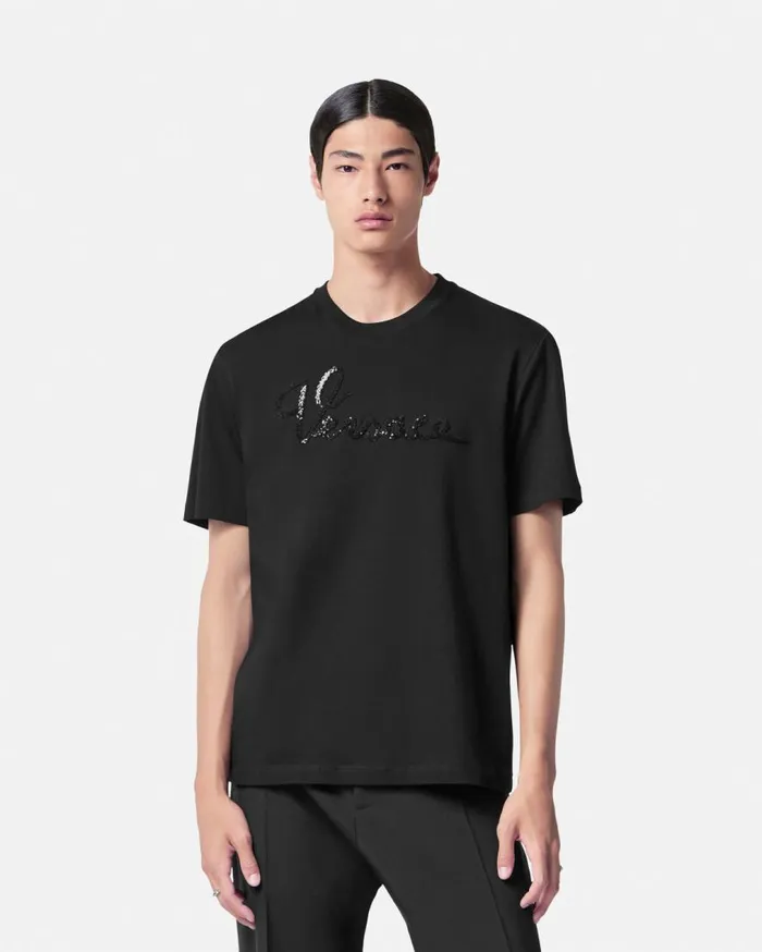 Versace TShirts and Polos Versace Nautical Logo TShirt Black 8211 Men Versace TShirts and Polos Versace Nautical Logo TShirt Black 8211 Men