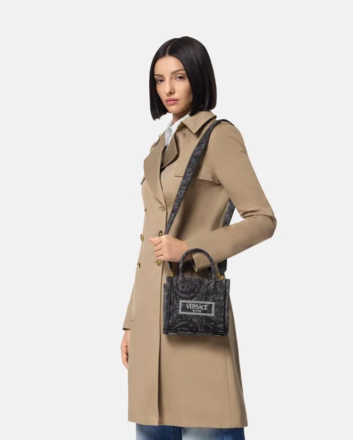 Versace Totes Barocco Athena Extra Small Tote Bag Blackprint 8211 Women Versace Totes Barocco Athena Extra Small Tote Bag Blackprint 8211 Women