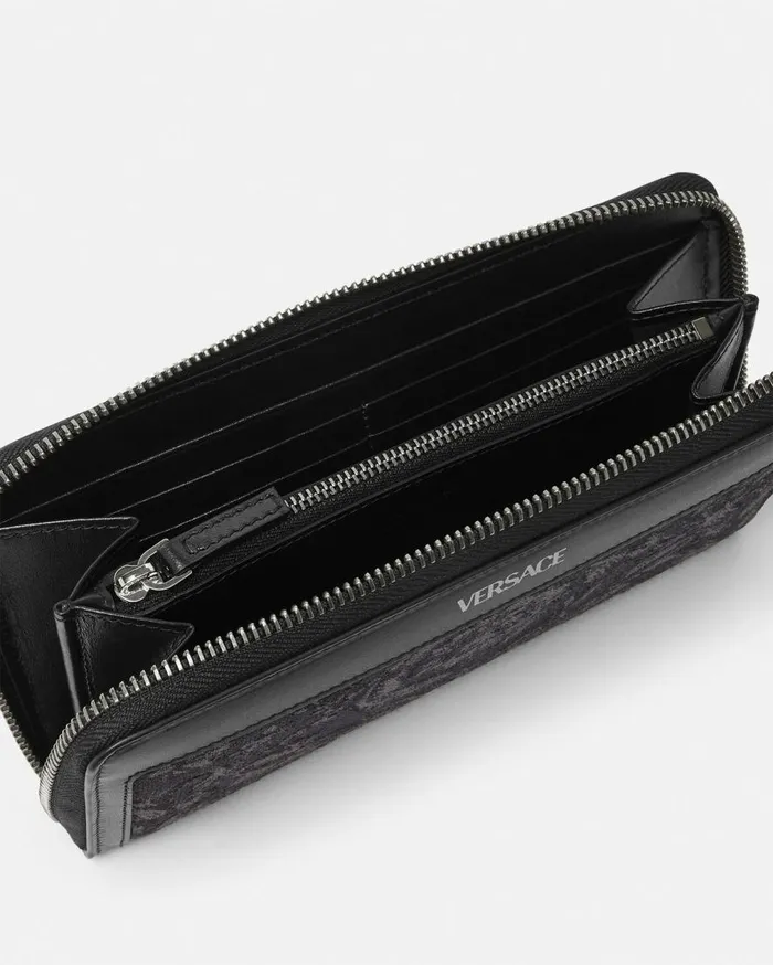 Versace Wallets Barocco Jacquard Long Wallet Blackprint 8211 WomenMen Versace Wallets Barocco Jacquard Long Wallet Blackprint 8211 WomenMen