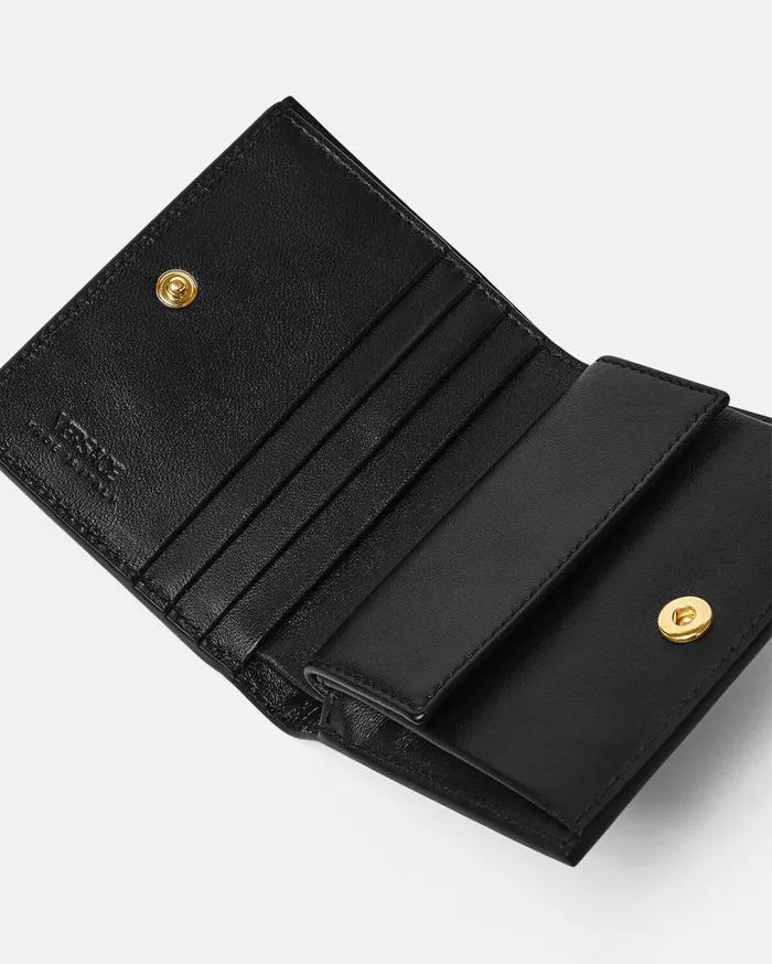 Versace Wallets CrocEffect Greca Goddess Wallet Blackgold 8211 Women Versace Wallets CrocEffect Greca Goddess Wallet Blackgold 8211 Women