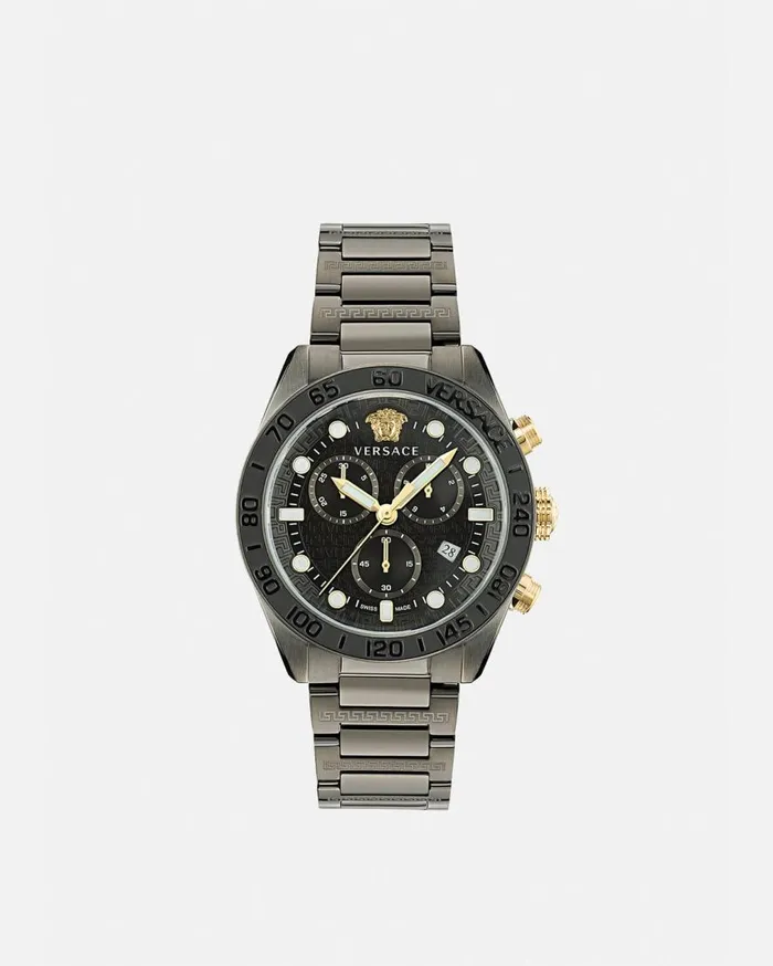 Versace Watches Greca Dome Chrono Watch Gray 8211 Men