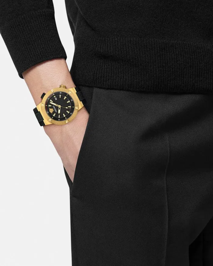 Versace Watches Greca Logo Diver Watch Blackgold 8211 Men Versace Watches Greca Logo Diver Watch Blackgold 8211 Men