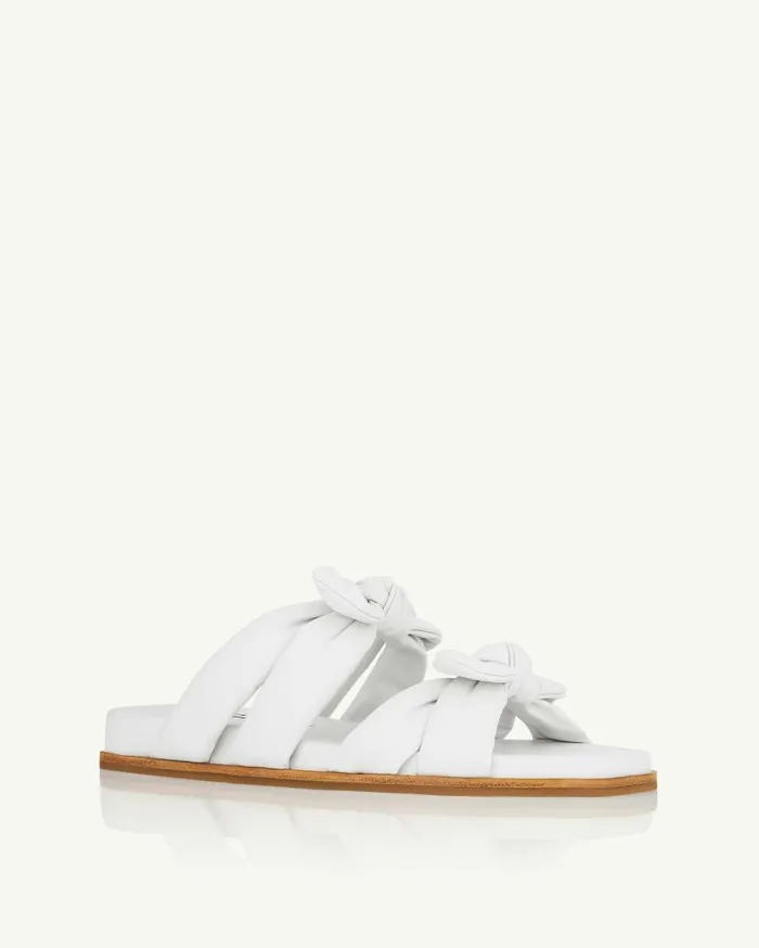 Very Bow Tie Footbed White Women Aquazzura Flats