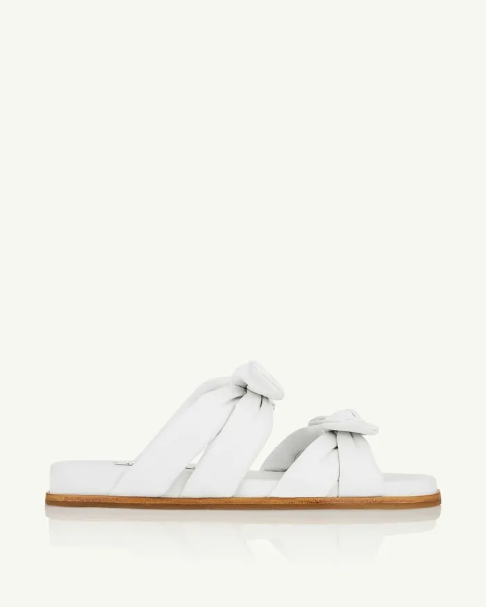 Very Bow Tie Footbed White Women Aquazzura Flats Very Bow Tie Footbed White Women Aquazzura Flats