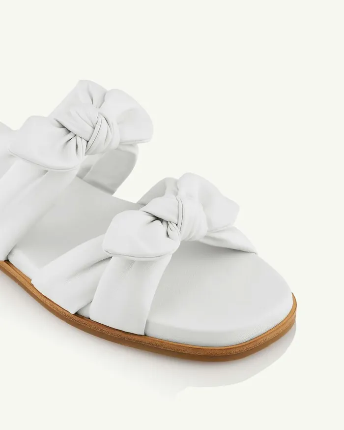 Very Bow Tie Footbed White Women Aquazzura Flats Very Bow Tie Footbed White Women Aquazzura Flats