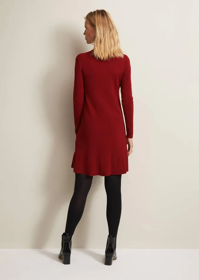 Vickie Fine Knit Mini Dress Red Women Phase Eight Dresses