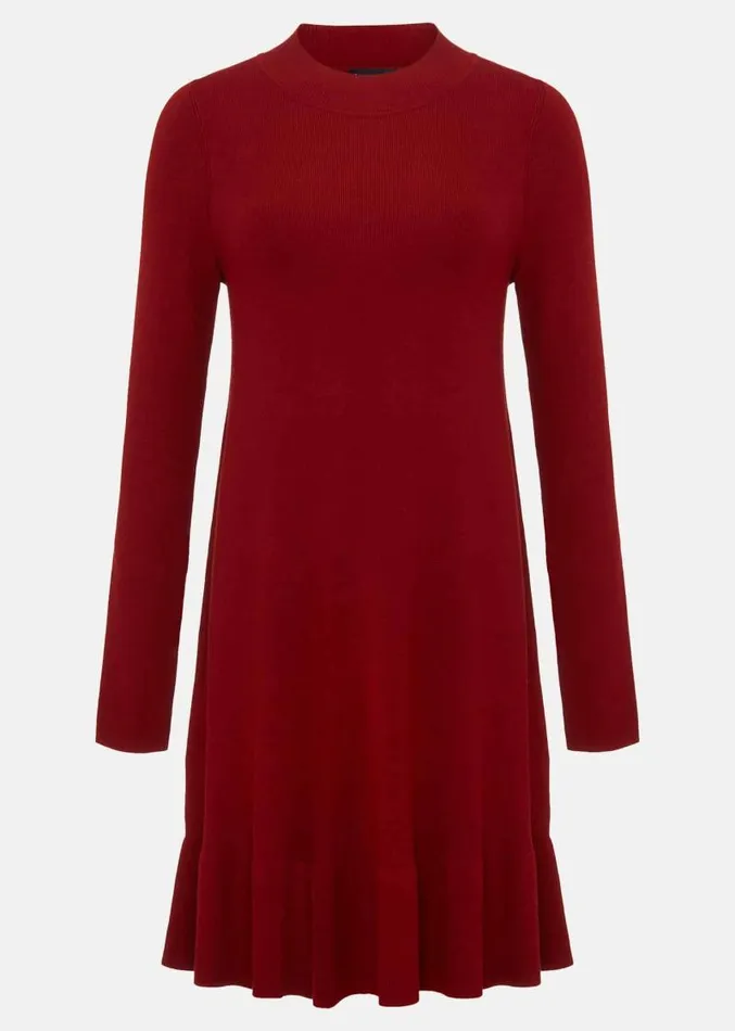 Vickie Fine Knit Mini Dress Red Women Phase Eight Dresses